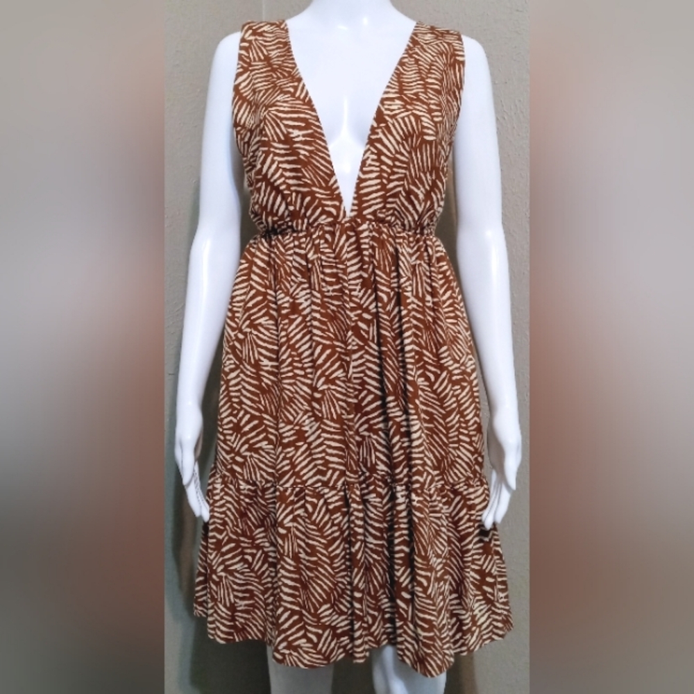 House of Harlow 1960 Printed Linen Blend Mini Dress